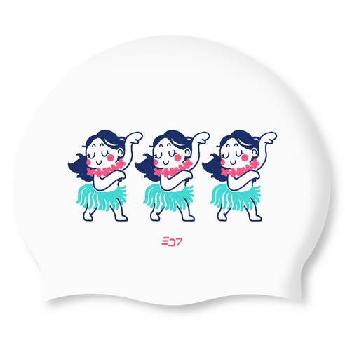SD7 실리콘 수영모 SGL-CA4, 화이트(훌라걸스 / SGL-CA496), 1개
