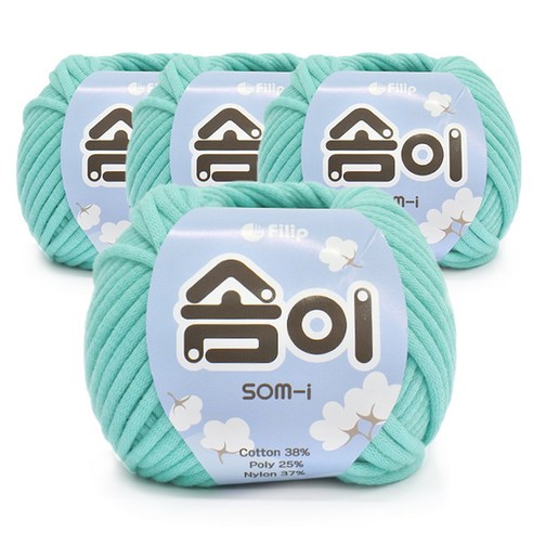 솜이 패브릭얀 뜨개실 65g 4p, 517 민트