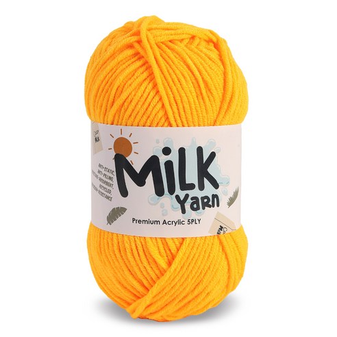 니뜨 밀크얀 뜨개실 50g, 38 옐로우, 1개