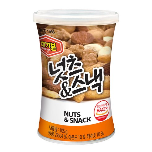 머거본 넛츠 앤 스낵, 105g, 1개