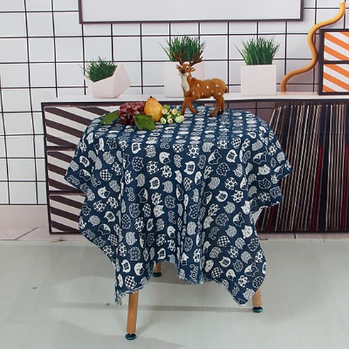 코튼린넨 패턴 가리개 천 식탁보, 10, 90 x 90 cm
