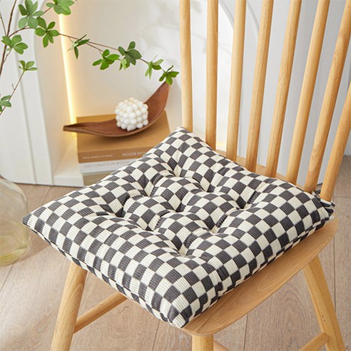 홈플로우 가정용 체커무늬 사각형 두꺼운 쿠션 방석