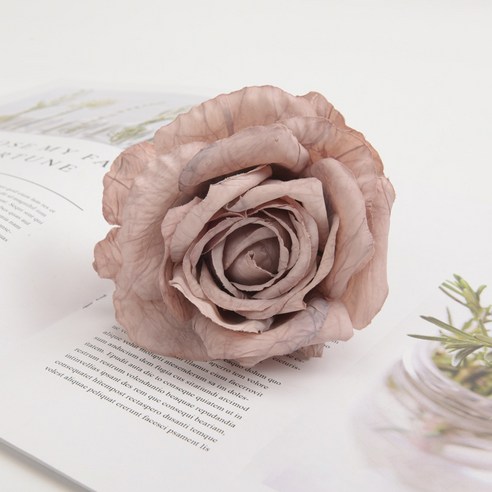 루비코코 커튼묶기 장미 꽃 커텐집게 12.5cm, 장미 라이트브라운, 2개