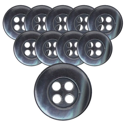 동대문단추왕 고급 리얼 자개 로고테 단추 11.5mm, TR 스모크, 10개