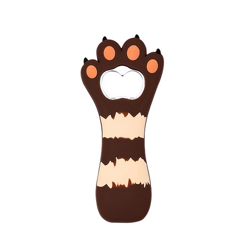 줄무늬 고양이 발바닥 병따개, 브라운, 1개