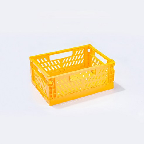 다용도 수납 정리함 폴딩 박스 M, 옐로우, 1개