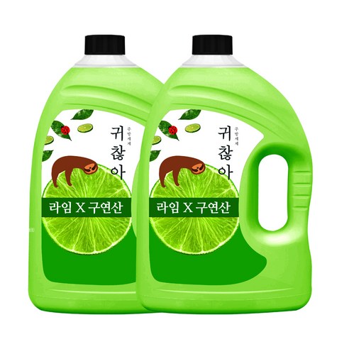 아토세이프 귀찮아 주방세제 라임향, 3L, 2개