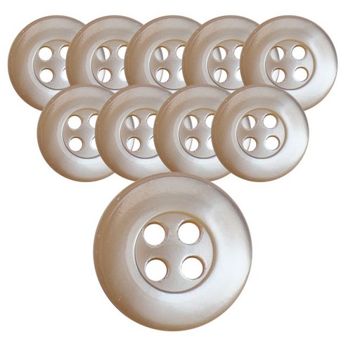 동대문단추왕 고급 리얼 자개 로고테 단추 11.5mm, TR 베이지, 10개
