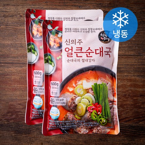 신의주찹쌀순대 신의주 얼큰순대국 (냉동), 600g, 4개 오징어내장탕