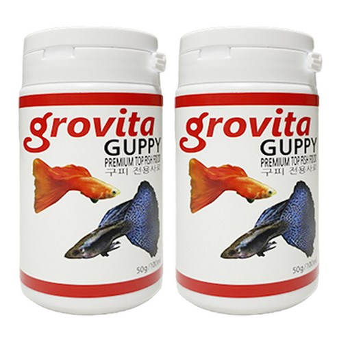 그로비타 구피 열대어 사료, 50g, 2개