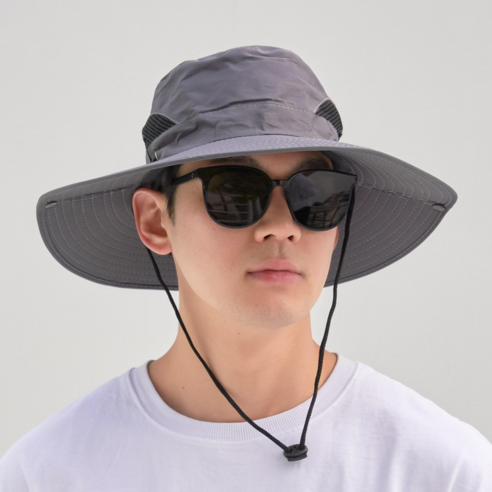 비안 자외선 차단 기능성 햇빛가리개 등산모자, 그레이, 1개