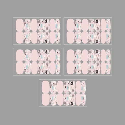 MA 트리 장식 성탄절 네일 스티커 14p, 5개, TYPE9