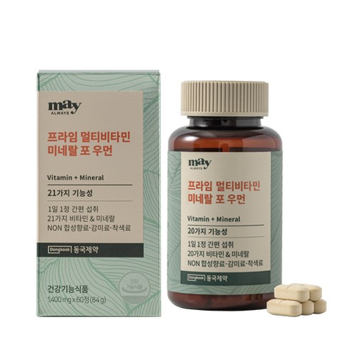 동국제약 프라임 멀티비타민 미네랄 포 우먼 84g, 60정, 1개