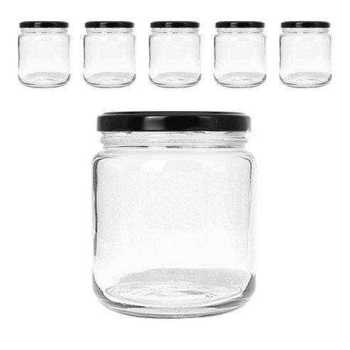 원형 유리병 블랙캡 KH57, 6개, 700ml