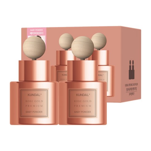 쿤달 퍼퓸 프리미엄 에디션 차량용 방향제 40ml + 우드볼스틱 세트, 베이비파우더, 2개