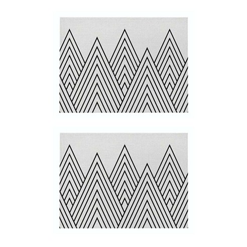파라다이소 시크한 모던 기하학 패턴 린넨 아트 플레이스 매트 2p, 029, 32 x 21 cm