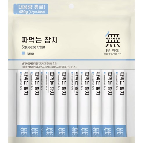 무마진 짜먹는 고양이 간식 12g x 40p, 참치맛, 1개