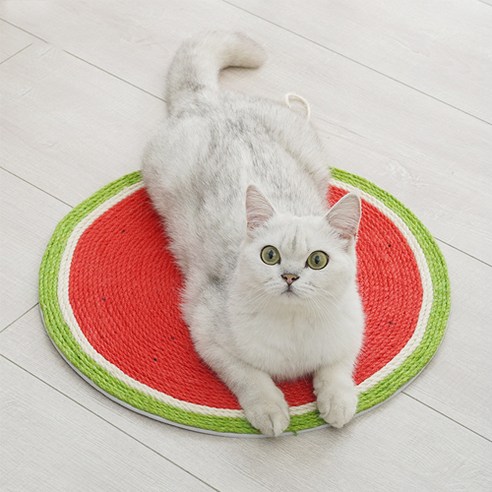 부투펫 걸이형 고양이 스크래쳐 원형 수박, 혼합색상, 1개