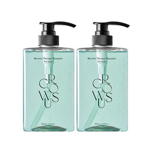 그로우어스 리커버 테라피 샴푸 포 맨, 2개, 500ml