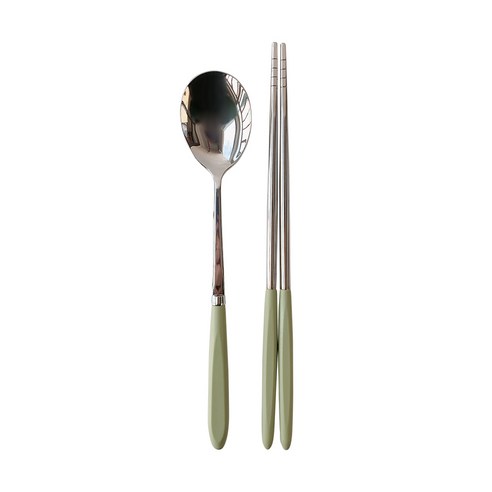 소소모소 마카롱 수저 세트, 올리브, 숟가락 + 젓가락, 1개