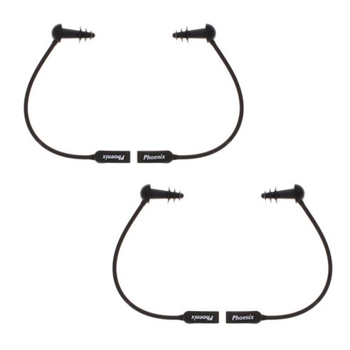 피닉스 코드 귀마개 PNE-200, 블랙, 2개