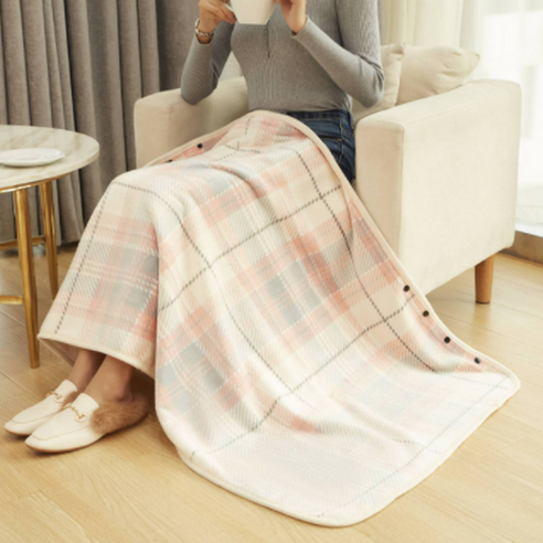 토디아 체크무늬 포근 망토 담요, 핑크