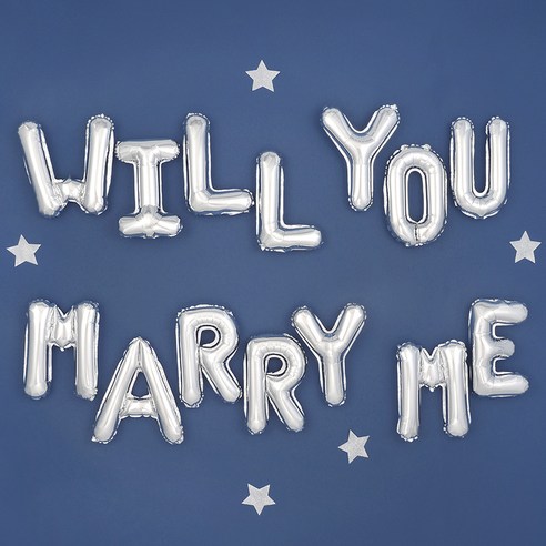 파티팡 WILL YOU MARRY ME 은박풍선 세트, 실버, 3세트