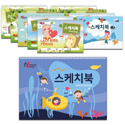 킨더맘 도톰한 캐릭터 스케치북 랜덤발송 10p, 8절, 20매, 10개