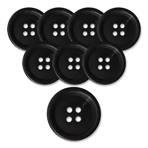 동대문단추왕 고급 무광 코트 가디건 단추 18mm, 타임둥근테, 8개, 블랙 타임둥근테