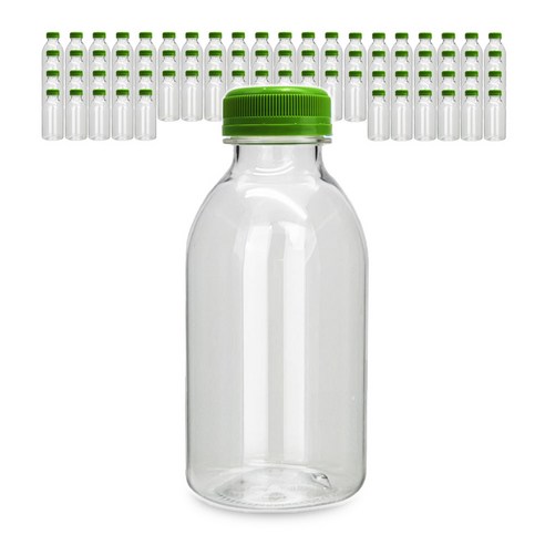 미르 투명 페트병 신형 우유 병뚜껑 500ml, 딥그린캡, 72개