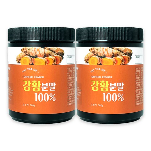 헬로우그린 강황 분말가루 통, 2개, 300g