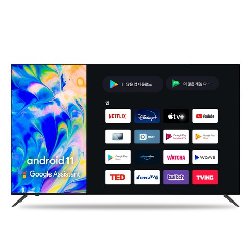 이엔TV 4K UHD LED 구글 안드로이드11 스마트 TV, 190cm, 방문설치, 스탠드형, CUSM751