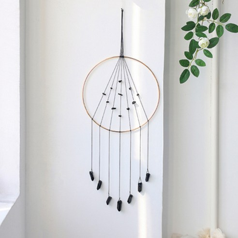 JCP 크리스탈 스톤 행잉 펜던트, 블랙, 가로 20cm x 높이 40cm
