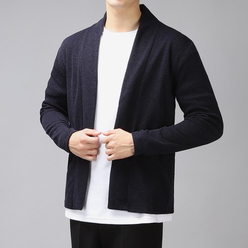 더맨쉽 남성용 데일리 오픈 숄 베이직 가디건 DLTGT23013