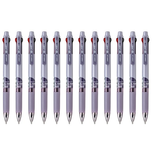라인플러스 M3 3색볼펜 0.7mm 12p, 다크퍼플, 1개