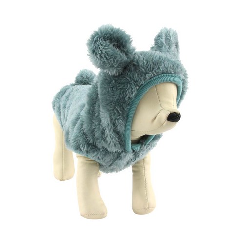 도그아이 반려동물 곰 후드 베스트, 딥그린