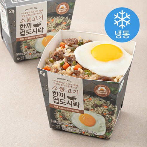 오쿡 소불고기 한끼 컵도시락 (냉동), 300g, 2팩