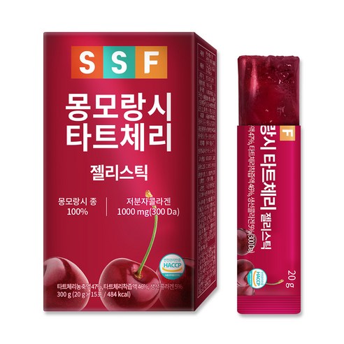 순수식품 몽모랑시 타트체리 저분자 콜라겐 젤리스틱, 20g, 15개