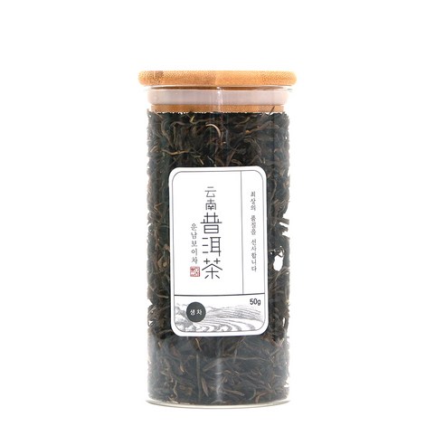 운남보이차 생차 유리병 L, 50g, 1개입, 1개
