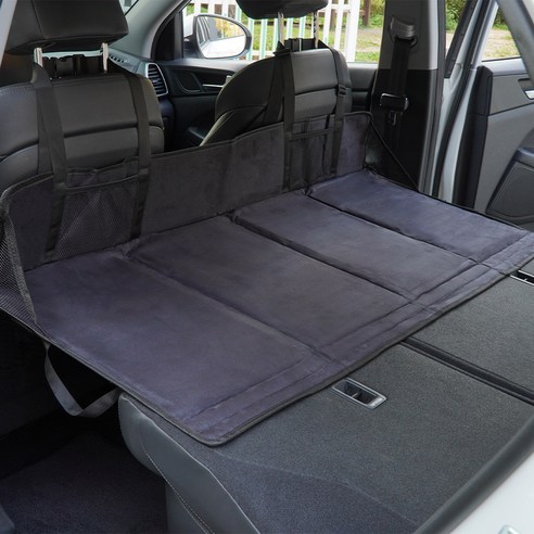 에이스피드 삼에스 자동차 뒷좌석 평탄화 보드 차박 매트 C67 큰사이즈, 승용차, SUV, 블랙