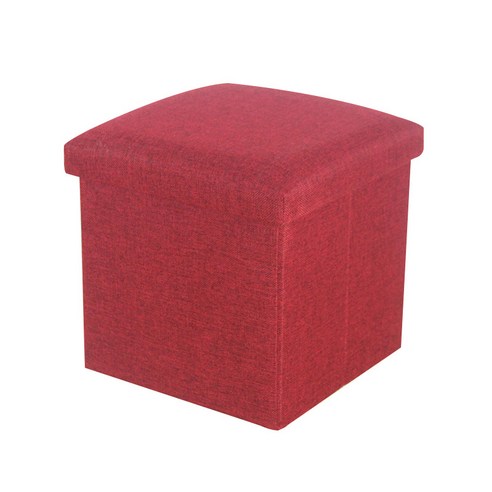 핏사 접이식 수납 낮은 풋스툴 25 x 25 x 25 cm, 레드