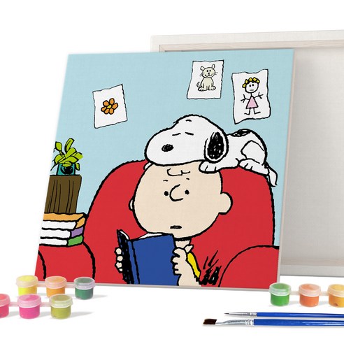 아이러브페인팅 피너츠 DIY PAINTING 25 x 25 cm, 찰리브라운 독서, 1개
