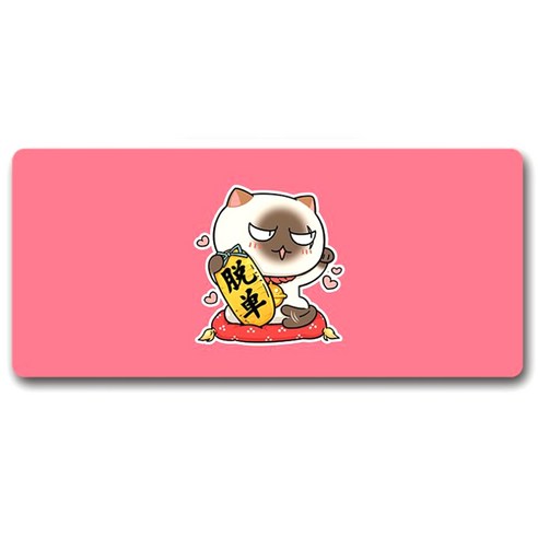 알럽컴 럭키 큐티 고양이 마우스 장패드 300 x 800 x 3 mm, 핑크전등캣, 1개