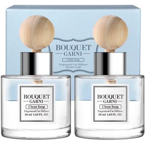 부케가르니 차량용 디퓨저 50ml 본품, 클린솝, 2개