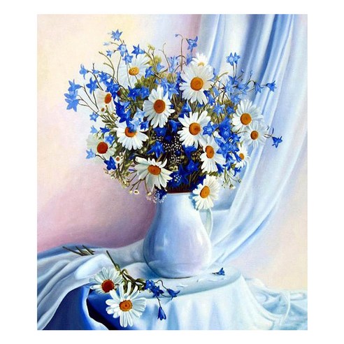 케이엠엘리 5D 원형 보석십자수 DIY 세트 20 x 30 cm, 푸른 민들레, 1세트