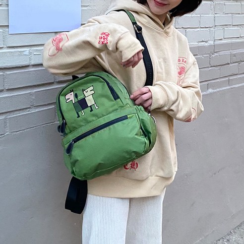 休閒背包 雙胞胎狗