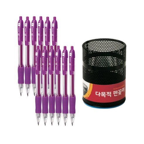 동아 P노크 0.5mm 12p + 이글펜 꽂이소, 보라, 1개