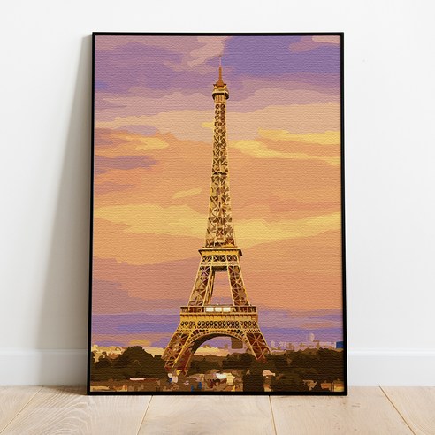 플레이어바웃 DIY 명화 그리기 세트 40 x 50 cm, 노을과 에펠탑 (MG037), 1개