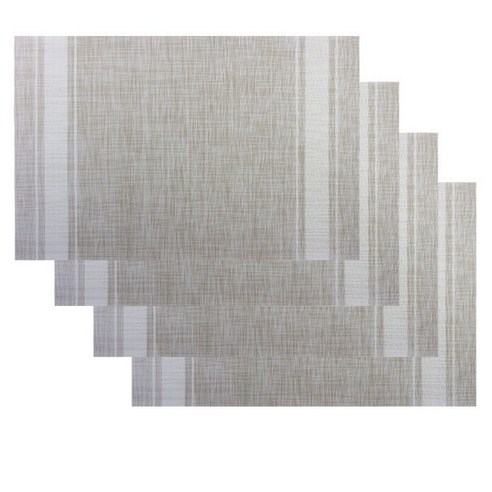 솔리드룸 스트라이프 포인트 스퀘어 테이블매트 4p, 화이트, 45 x 30 cm, 4개