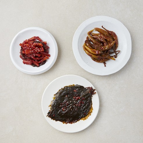 모두의집밥 싱글절임반찬 양념깻잎절임 90g + 양념고추절임 60g + 무말랭이무침 70g 세트, 1세트